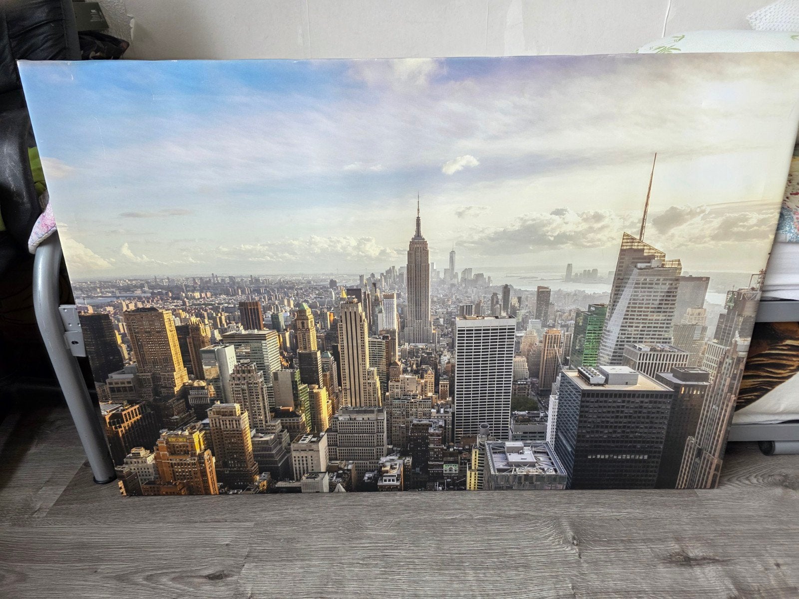 Grote canvas print New York skyline, Gebruikt, Ophalen of Verzenden, Print, 100 tot 125 cm