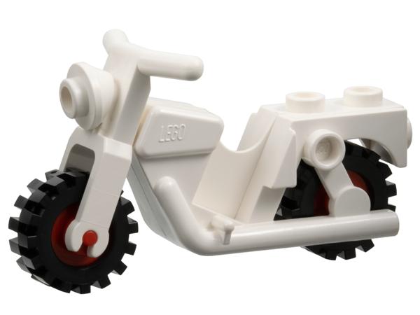 Lego Light Gray Motorcycle Town with Red Wheels with Black, Ophalen of Verzenden, Gebruikt, Losse stenen, Lego