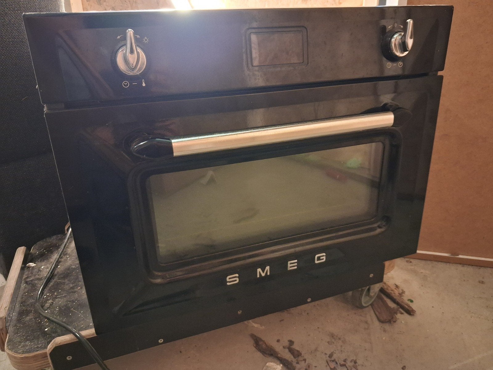 Smeg Combi-oven SF4920MCN1 - Zwart, Ophalen, 45 tot 50 cm, Gebruikt, Smeg