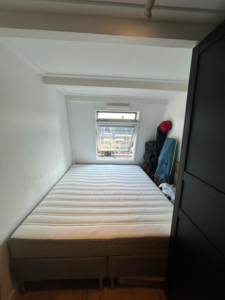 IKEA Espevar boxspring 160cm met hoge pootjes, Ophalen, Tweepersoons, Zo goed als nieuw, 200 cm