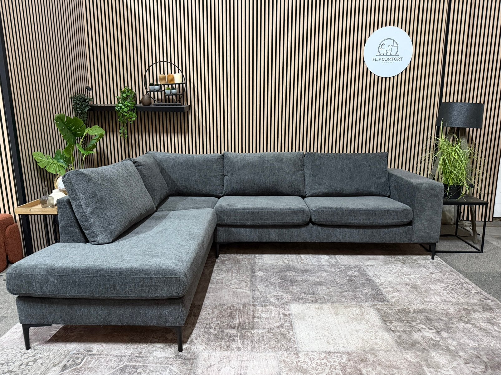 “GRATIS LEVERING” Nieuwe antraciete hoekbank! 270x210, Ophalen of Verzenden, Nieuw, 150 cm of meer, Vierpersoons of meer