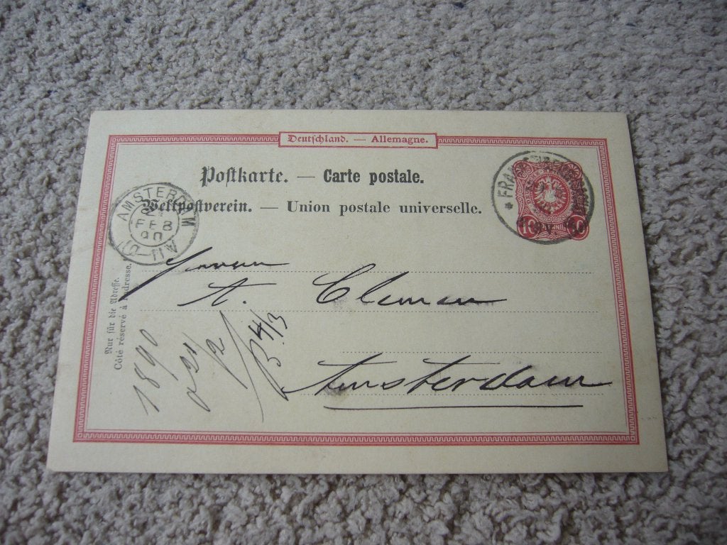 DUITSLAND  =  VERSTUURD NAAR AMSTERDAM  1890, Verzamelen, Ophalen of Verzenden, Voor 1920, Gelopen, Duitsland