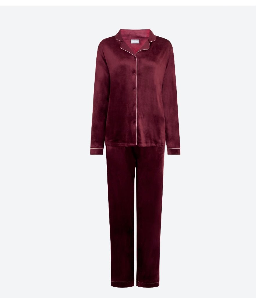 Twee nieuwe velvet pyjama's maat L rood/bruin, Kleding | Dames, Ophalen of Verzenden, Nieuw, Maat 42/44 (L)