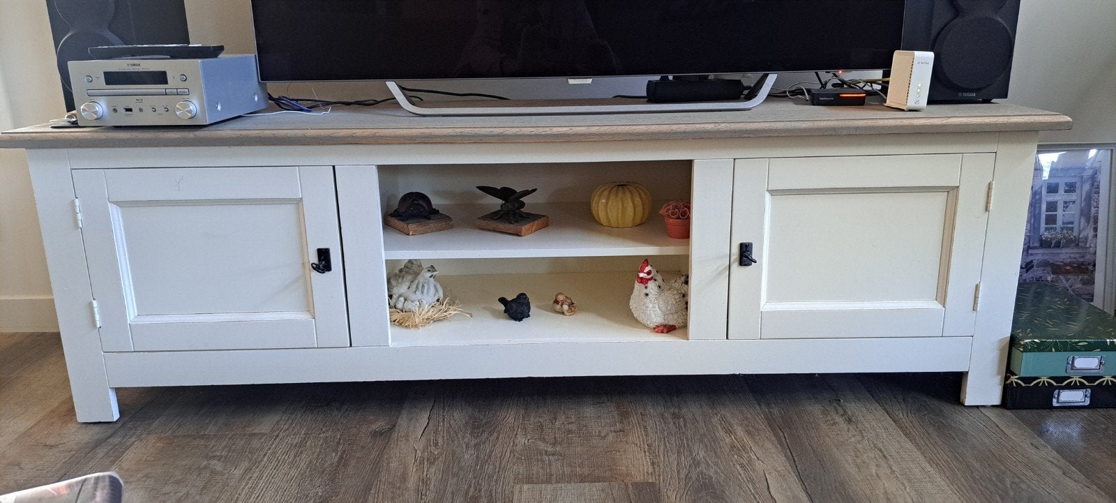 Landelijk TV-meubel 180x55x45 cm, Ophalen, Gebruikt, 150 tot 200 cm, Eikenhout