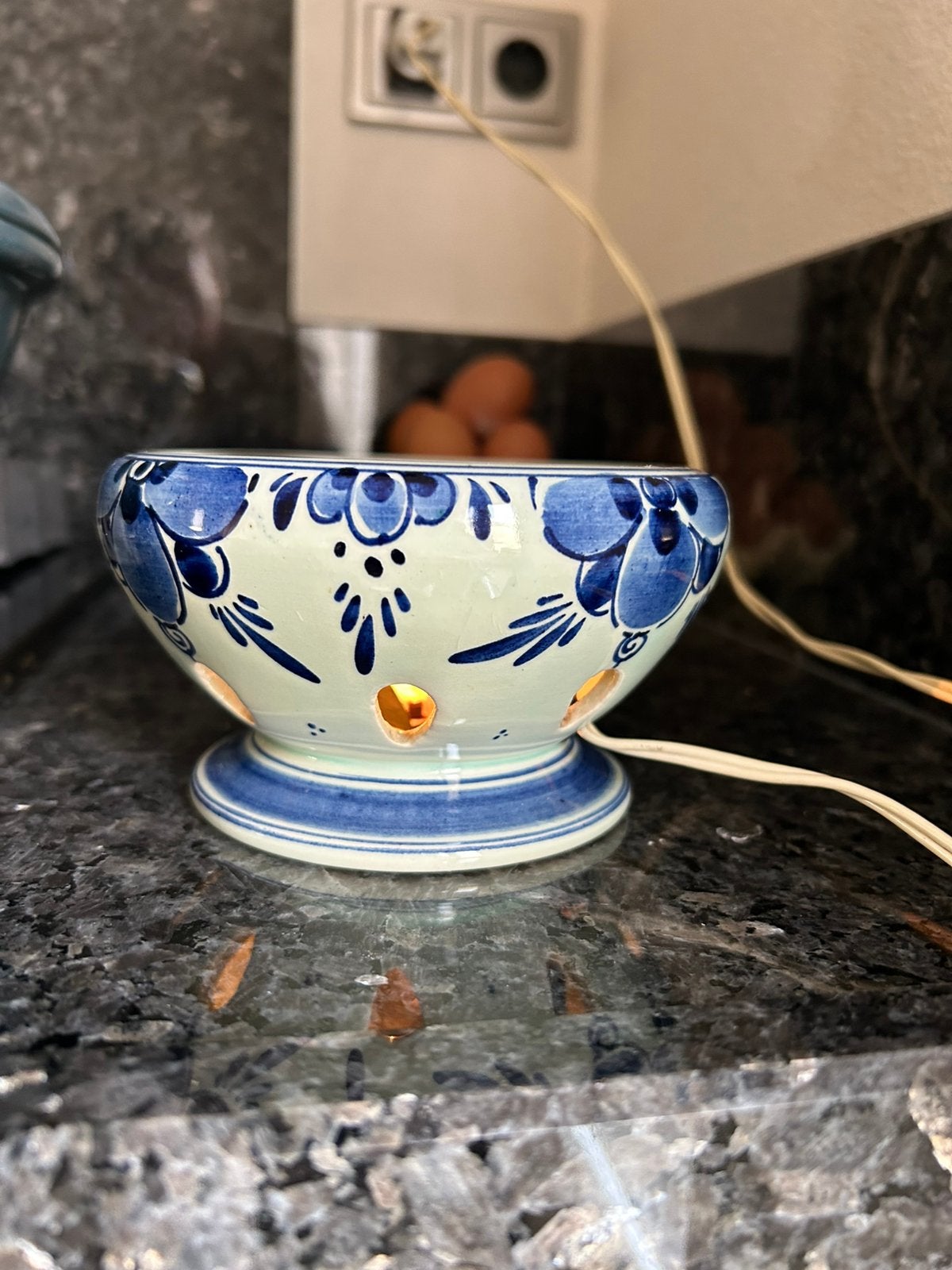 Delfts blauwe theelichthouder electrisch, Verzenden