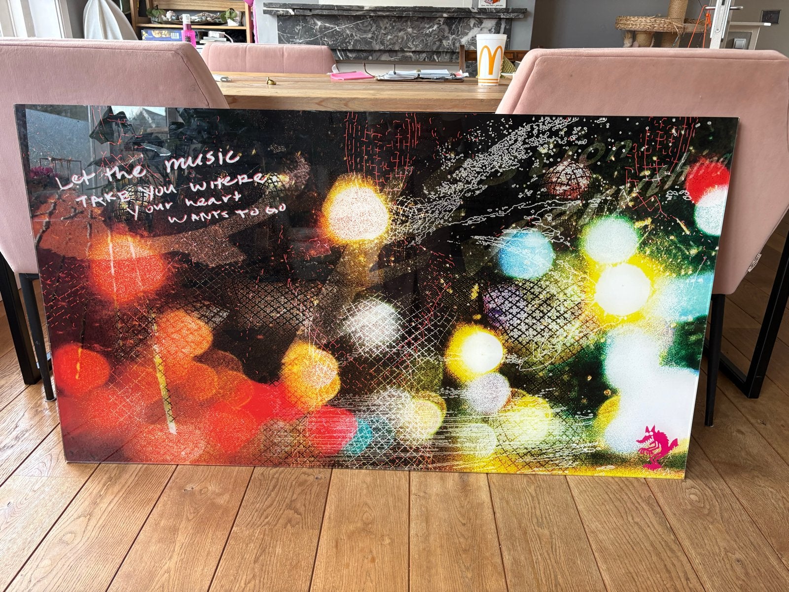 Modern schilderij 'Let the music' van Alexander Frencken, Ophalen, Abstract, Gesigneerd, Overige materialen