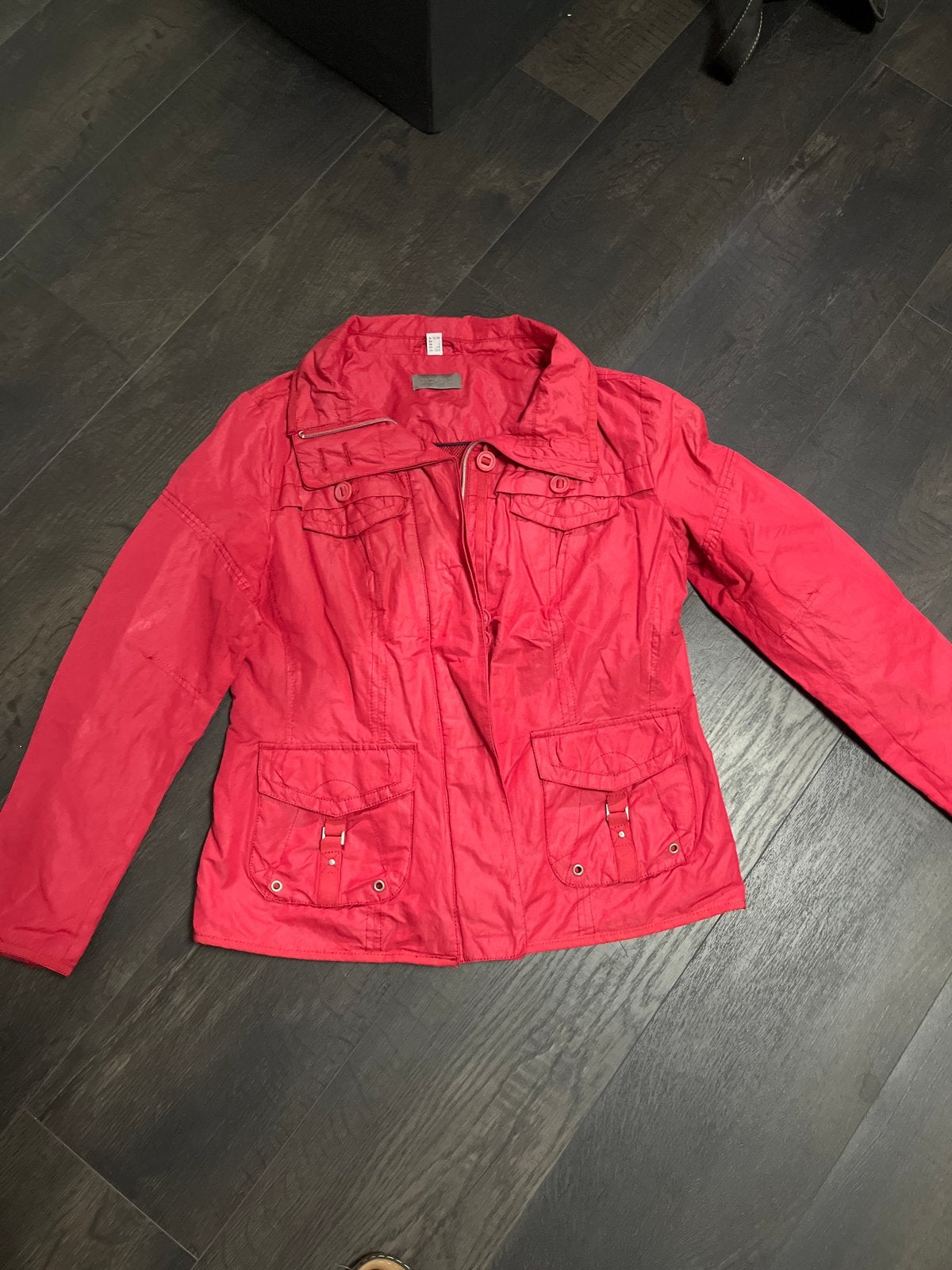Rode jas met zakken, Ophalen of Verzenden, Gedragen, Maat 38/40 (M), Rood