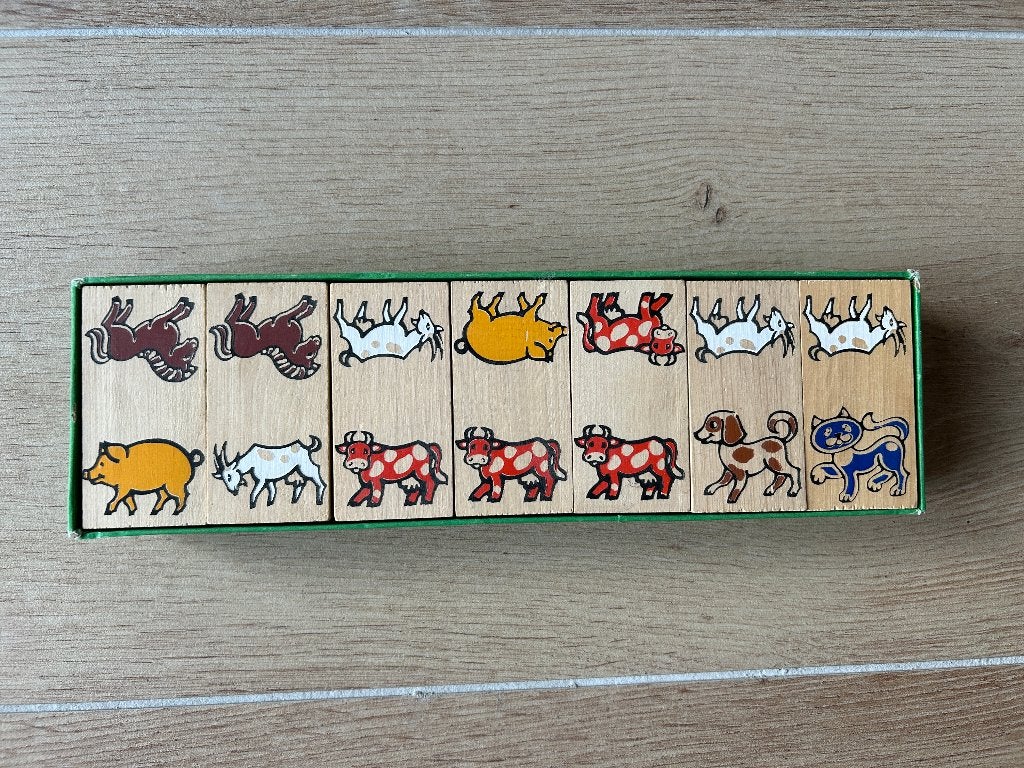 Houten dieren domino, Ophalen of Verzenden, Zo goed als nieuw