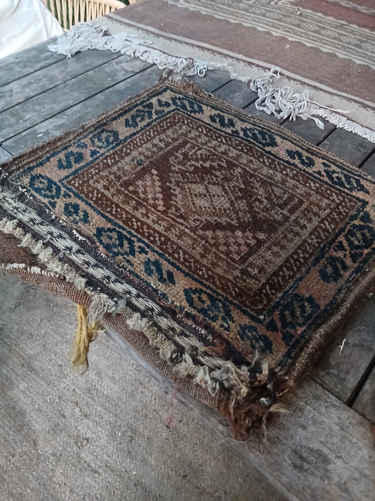 Vintage Kamelenzak - Handgeweven Tapijtje 41.5x34.5 cm, Antiek en Kunst, Ophalen of Verzenden