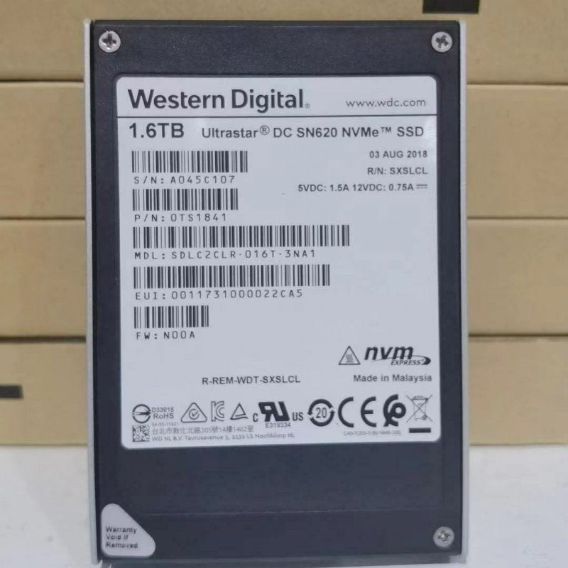 1.6TB SSD U.2 Ultrastar DC SN620 NVME SDLC2CLR-016T-3NA1, Intern, SAS, SSD, Ophalen of Verzenden