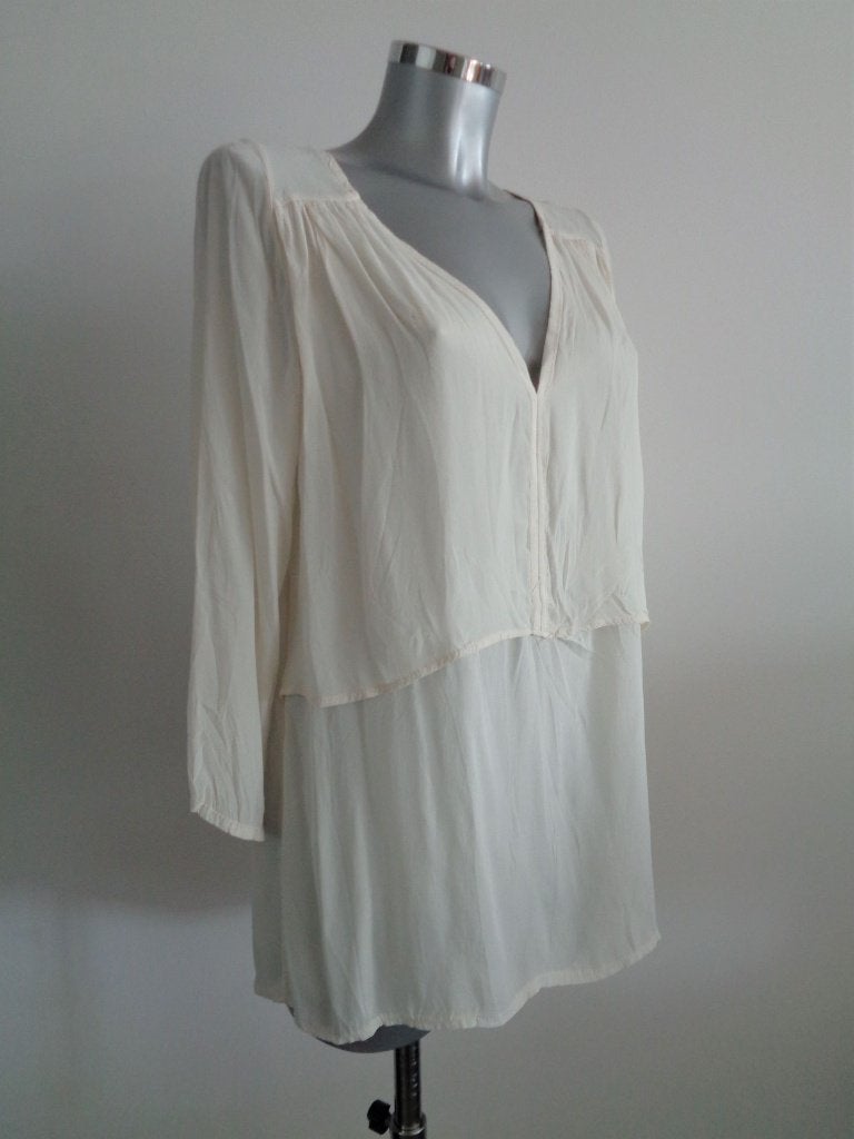 Transfer 100% zijden blouse, maat medium, nieuw - kaartje, Kleding | Dames, Ophalen of Verzenden, Nieuw, Maat 38/40 (M), Wit