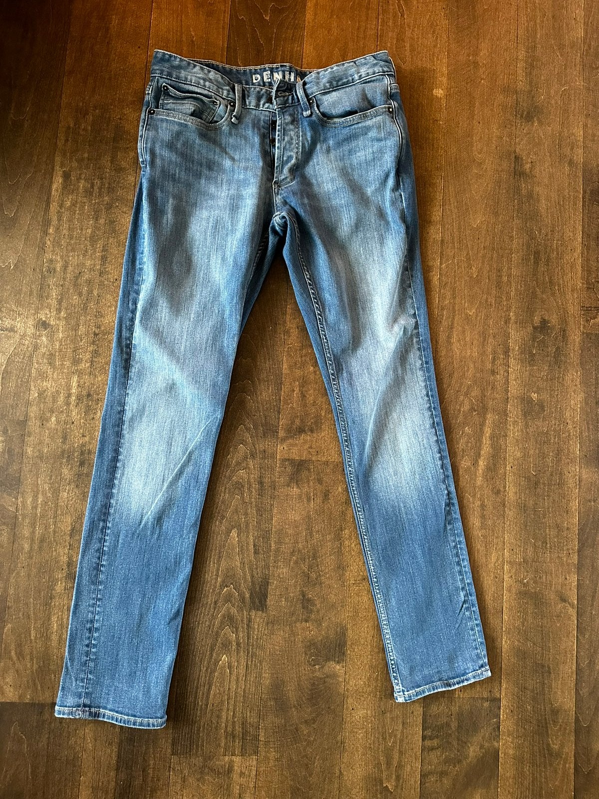 Denham spijkerbroek blauw Razor maat W32 L34 (22), Blauw, W32 (confectie 46) of kleiner, Ophalen of Verzenden, Zo goed als nieuw
