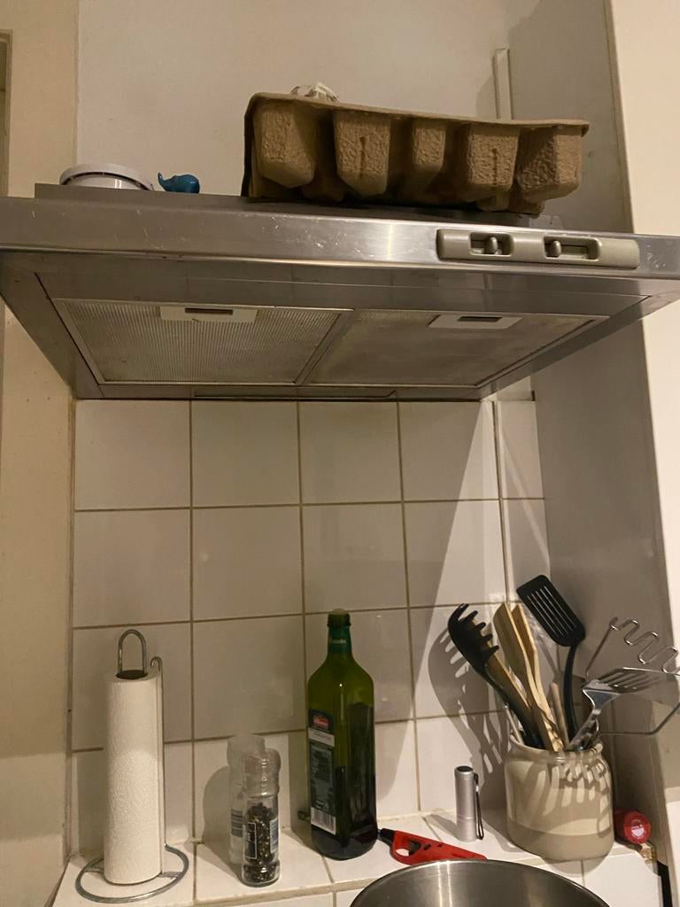 Keuken kookplaat en afzuigkap - Functioneel, Witgoed en Apparatuur, Fornuizen, Gebruikt, Inbouw, Gas, 4 kookzones, 60 cm of meer