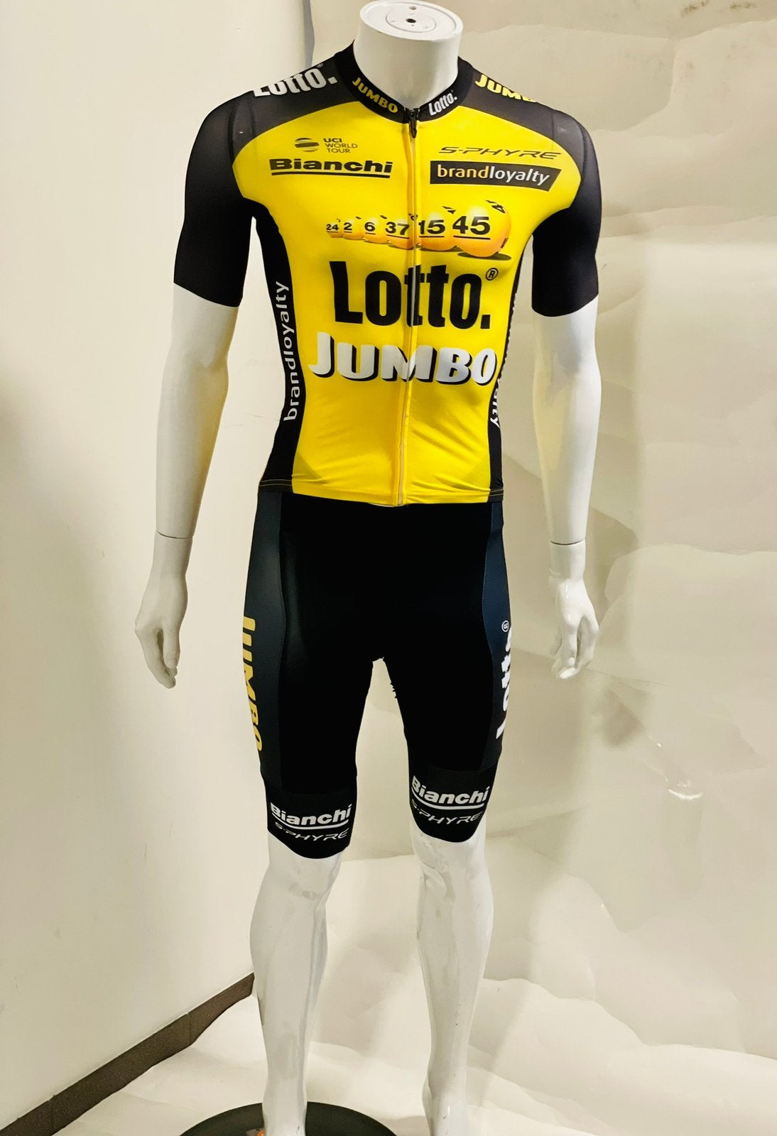 Wielrenkleding wielrenpak snelpak speedsuit maat S Bianchi, S, Ophalen of Verzenden, Zo goed als nieuw, Bianchi