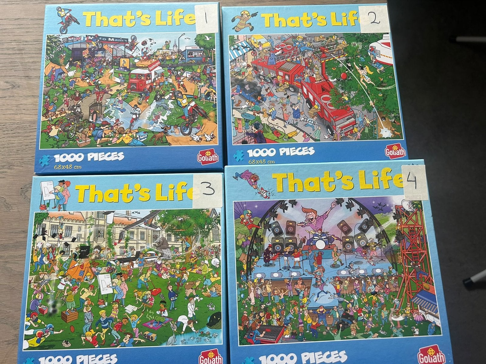 Goliath That's Life Puzzels - Complete set 1 t/m 6, Ophalen, 500 t/m 1500 stukjes, Gebruikt, Legpuzzel