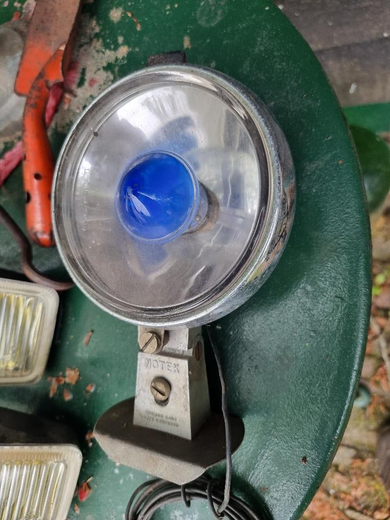Klassieke blauwe lamp chroom verstraler, Auto diversen, Ophalen of Verzenden