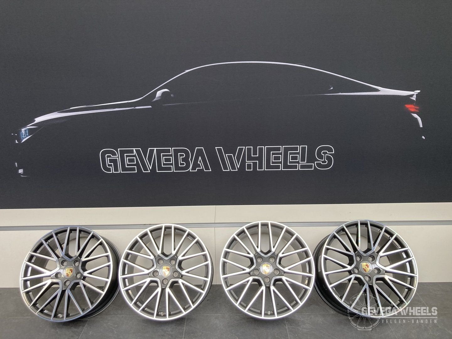 21” originele Porsche Cayenne 9Y / 9Y3 velgen breedset 5x130, Gebruikt, Velg(en), -, -