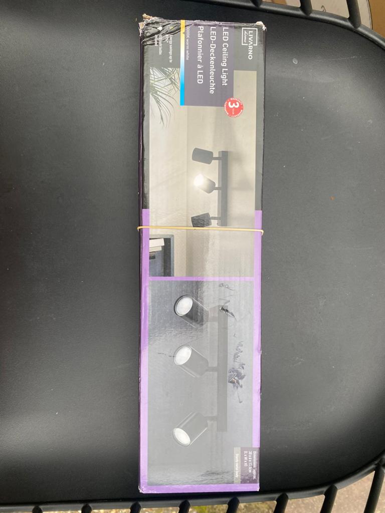 LIVARNO home LED Plafondlamp - 3 Spots, Ophalen of Verzenden, Nieuw, Metaal