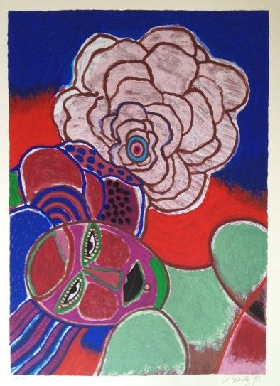 Corneille zeefdruk - Mounira a la fleur - gesigneerd, Ophalen of Verzenden