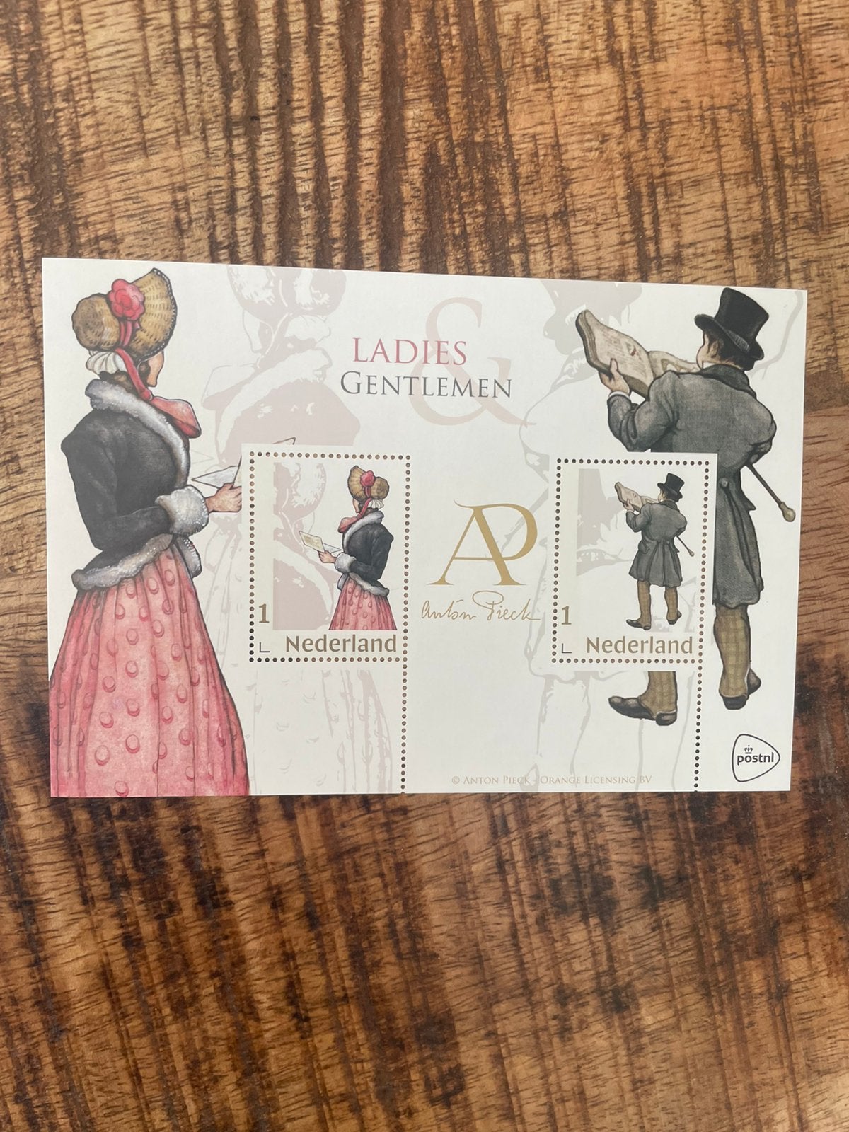 Vel Persoonlijke Postzegels Anton Pieck Ladies- Gentlemen.PF, Postzegels en Munten, Postzegels | Nederland, Ophalen of Verzenden