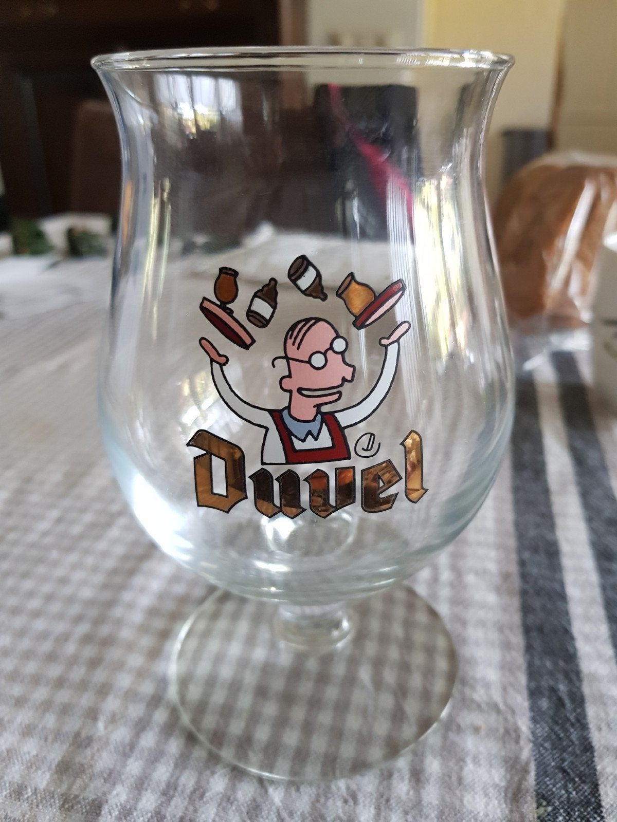 duvel glas jonglerende ober 2000, Ophalen, Zo goed als nieuw, Glas of Glazen, Duvel