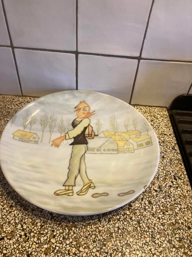 Groot bord kunst op tafel, Antiek en Kunst, Kunst | Designobjecten, Ophalen of Verzenden