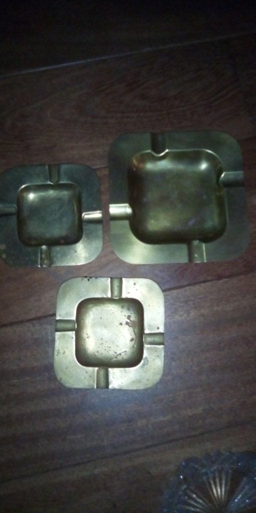 3 koperen asbakken, Ophalen of Verzenden, Koper