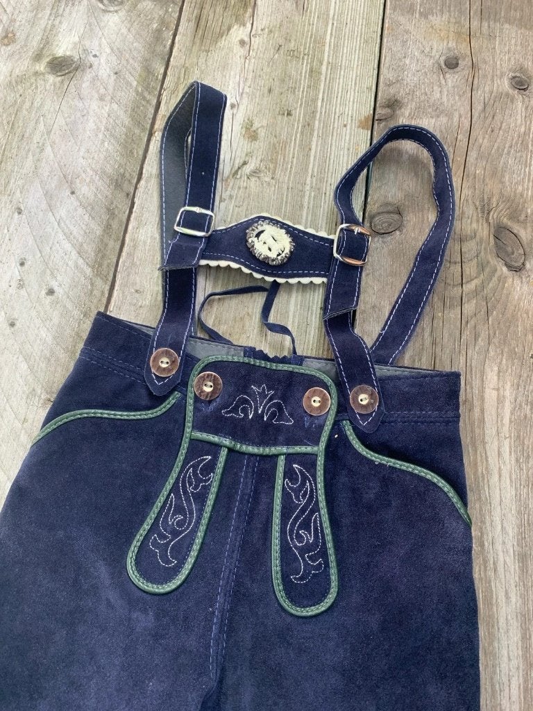 Lederhozen blauw kindermaat 98, Kinderen en Baby's, Djt@dejuistetoon.eu, Ophalen of Verzenden, Zo goed als nieuw, Mon Plaisir 19, Etten-Leur, Netherlands