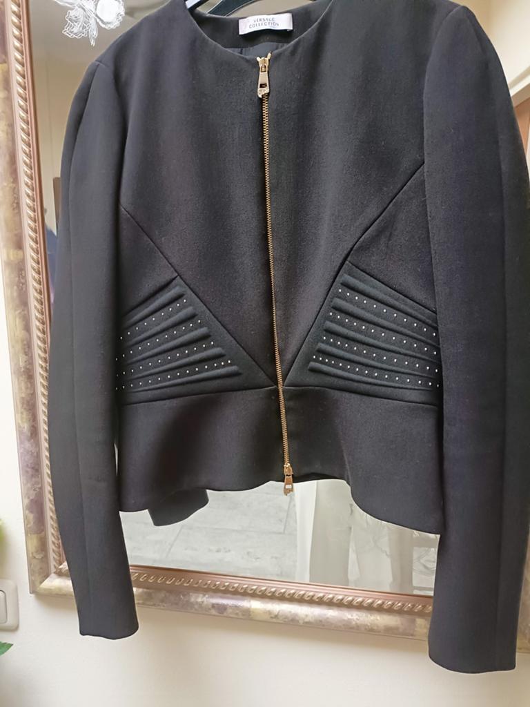 Prachtig zwart kort blazer jasje van Versace maat 38, Zwart, Ophalen of Verzenden, Zo goed als nieuw, Versace