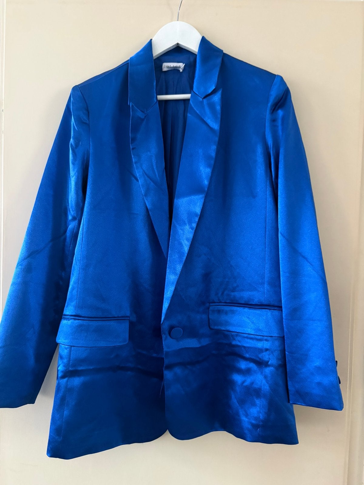 Metallic blauwe blazer, Ophalen of Verzenden, Zo goed als nieuw, Blauw