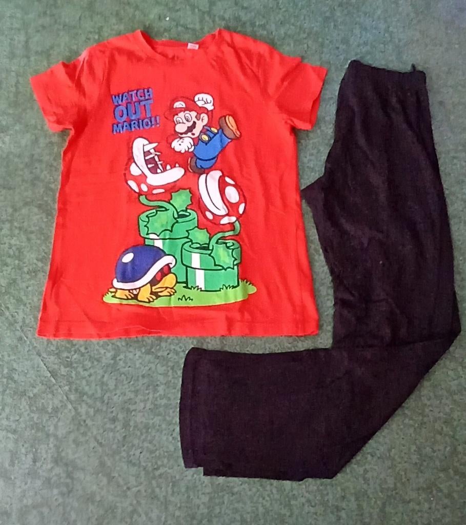 Katoenen Pyama 158/164 Nitendo "Mario", Ophalen of Verzenden, Zo goed als nieuw, Jongen of Meisje, Nacht- of Onderkleding