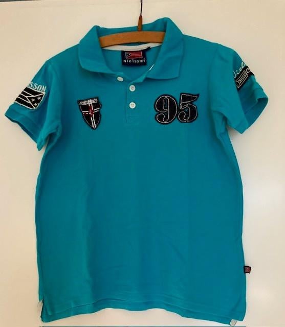 Turquoise poloshirt met korte mouwen van Nielsson maat 152, Kinderen en Baby's, Jongen of Meisje, Nielsson, Ophalen of Verzenden