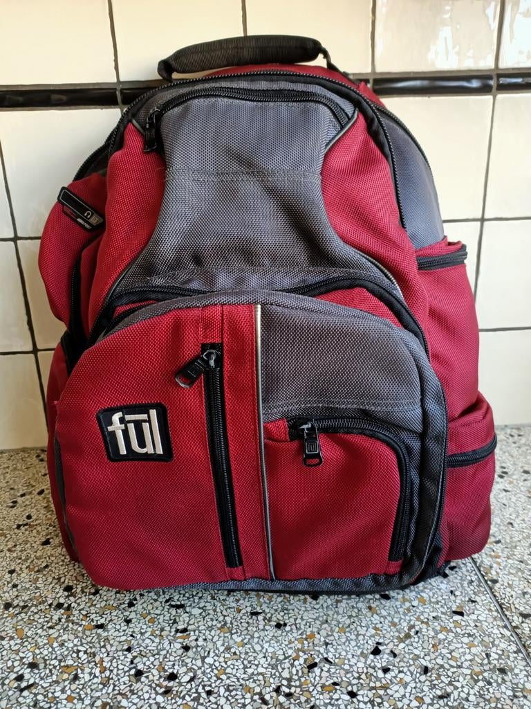 Fūl rugzak backpack rood zwart laptop compartiment., Ophalen of Verzenden, Gebruikt, Overige merken, 30 tot 45 cm