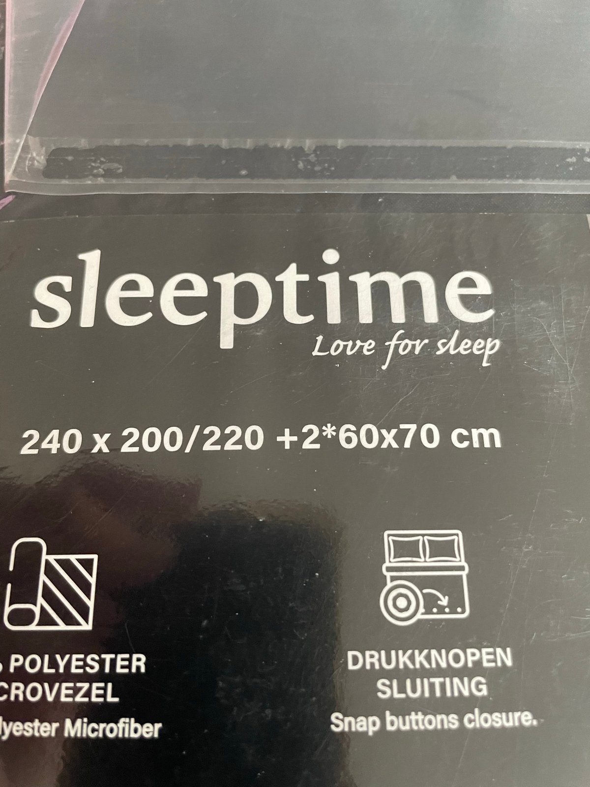Sleeptime Monte Negro Dekbedovertrek Zwart 240x220 cm, Huis en Inrichting, Slaapkamer | Beddengoed, Zwart, Dekbedovertrek, Ophalen of Verzenden