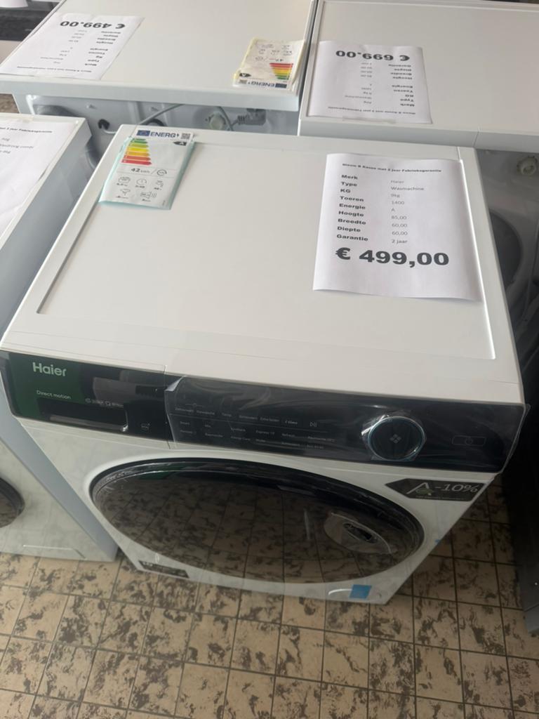 Haier wasmachine 9 kg 1400 toeren, Ophalen, Minder dan 85 cm, 8 tot 10 kg, Nieuw