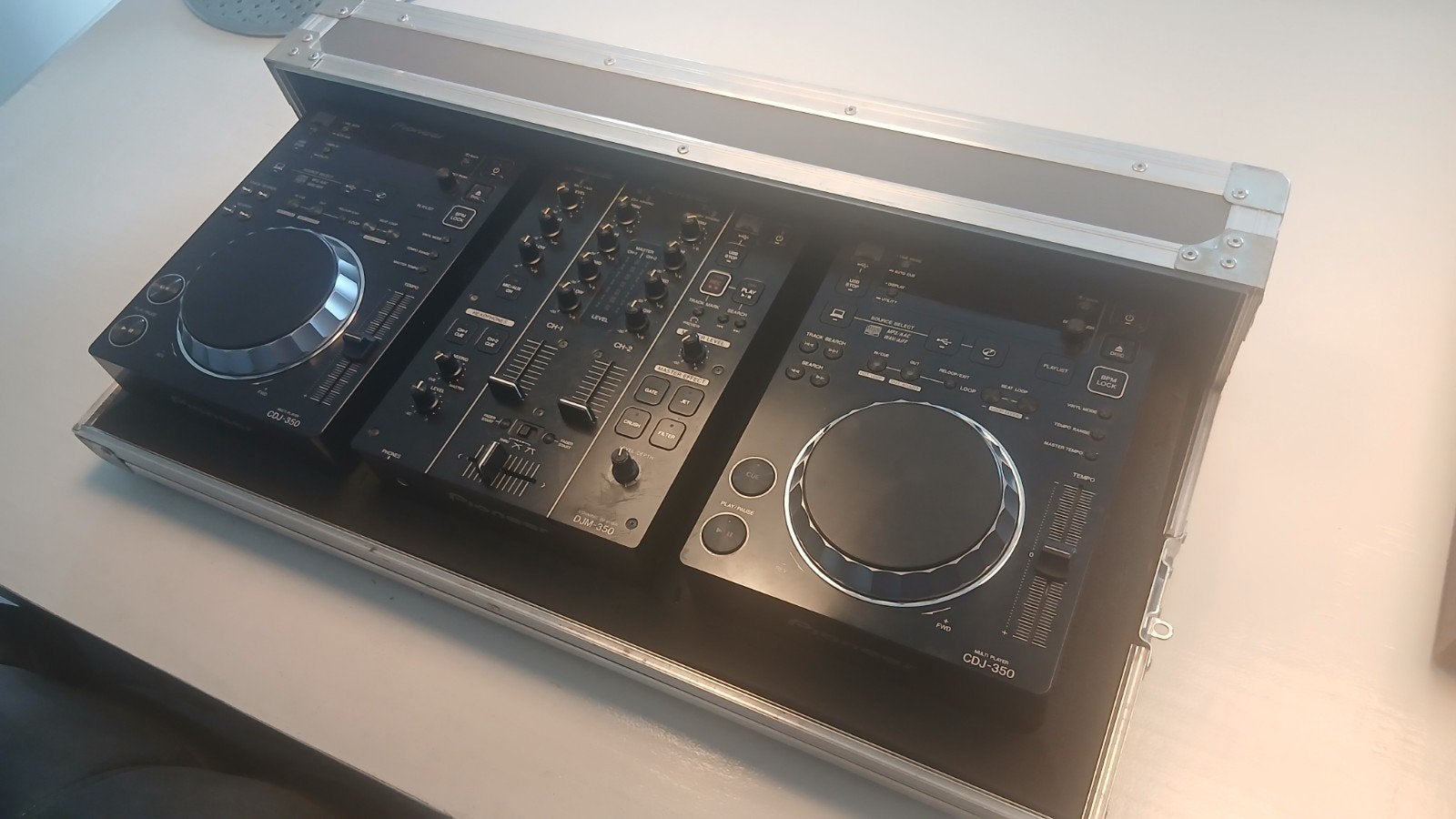 pioneer set cdj 350 2x en djm 350 mixer, Ophalen, Gebruikt, Dj-set, Pioneer