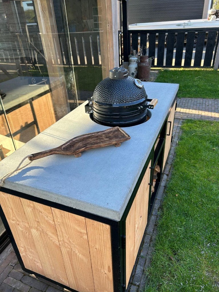 Buitenkeuken, buitengrillstation, big green egg tafel kamado, Ophalen, Nieuw, Houtskool