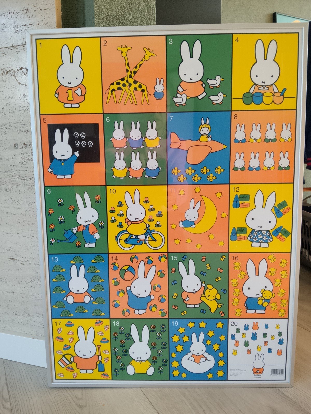 Vintage Nijntje Poster - Dick Bruna - Ingelijst, Ophalen, Gebruikt, Oorspronkelijke maker, Foto of Poster