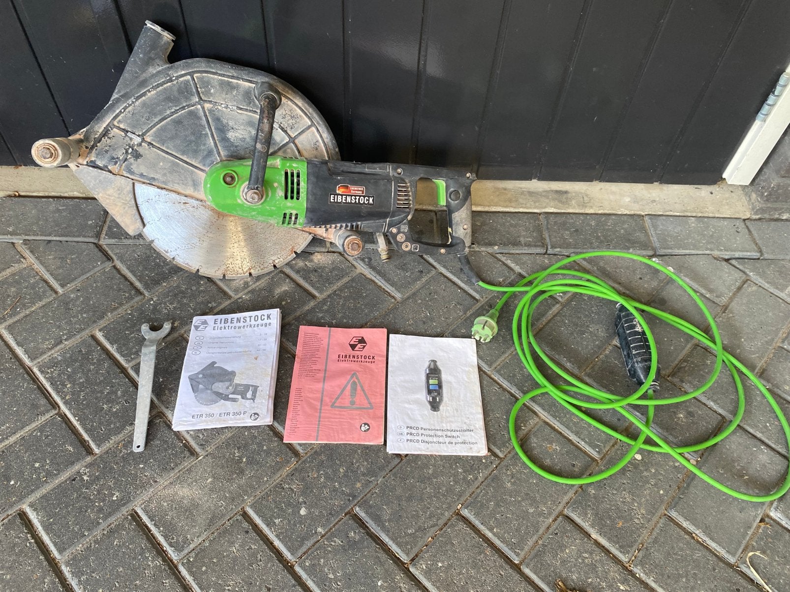 Eibenstock ETR 350.P Diamantdoorslijpmachine steen en beton, Ophalen, 70 mm of meer, Zo goed als nieuw, Afkortzaag