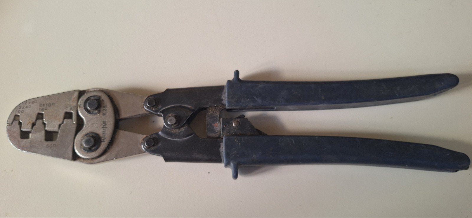 Klauke K28 Crimp Tang - Gebruikt maar functioneel, Doe-het-zelf en Verbouw, Gereedschap | Handgereedschap, Ophalen of Verzenden
