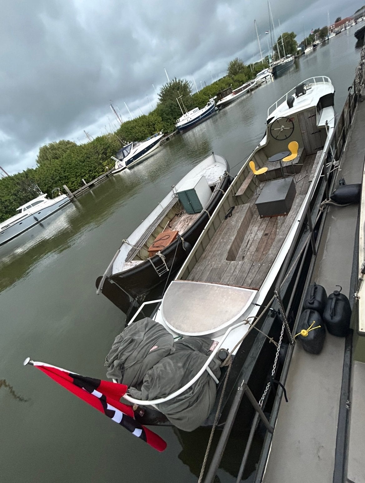 Bakdekker 12,90 lang de vries lentsch, Watersport en Boten, Ophalen, Staal, Binnenboordmotor, Zo goed als nieuw