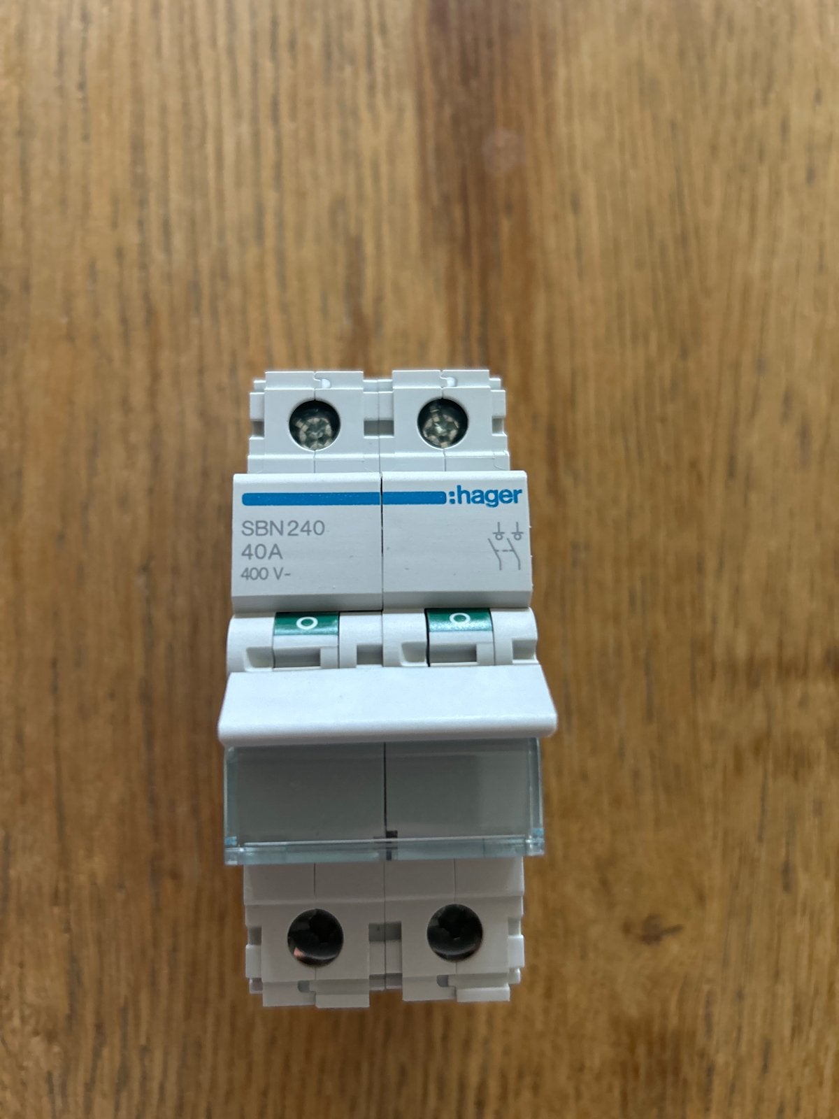 Hager 40A Hoofdschakelaar / Lastscheider – 230V – 6kW, Ophalen of Verzenden, Nieuw, Hager, Schakelaar