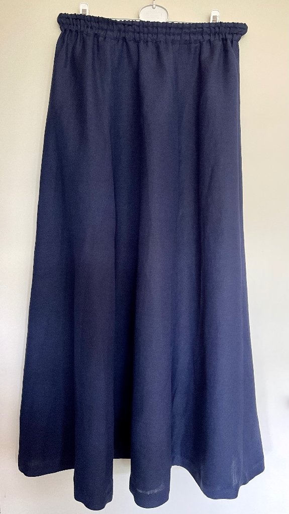 blauwe maxi rok van linnenmix van Pulls, Maat 38/40 (M), Pulls, Blauw, Nieuw
