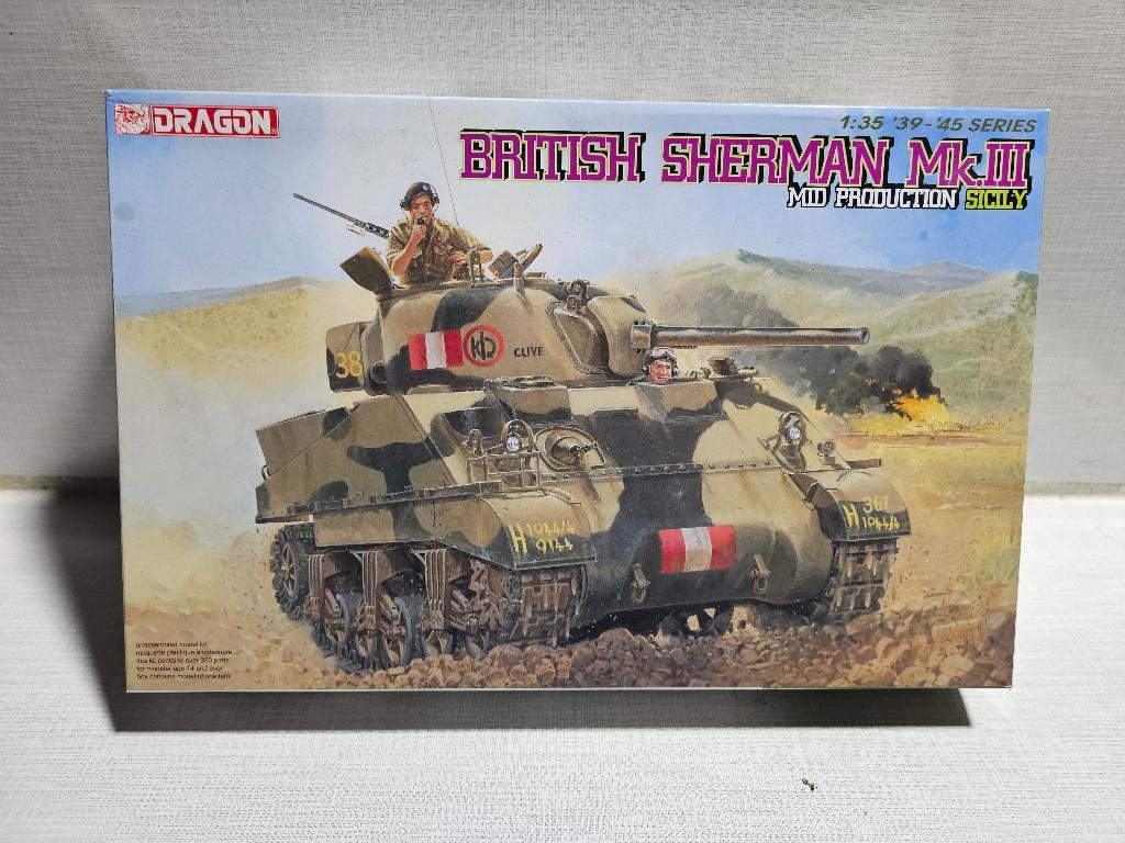 Dragon British sherman MK III modelbouwtank, Ophalen of Verzenden, 1:32 tot 1:50, Tank, Overige merken