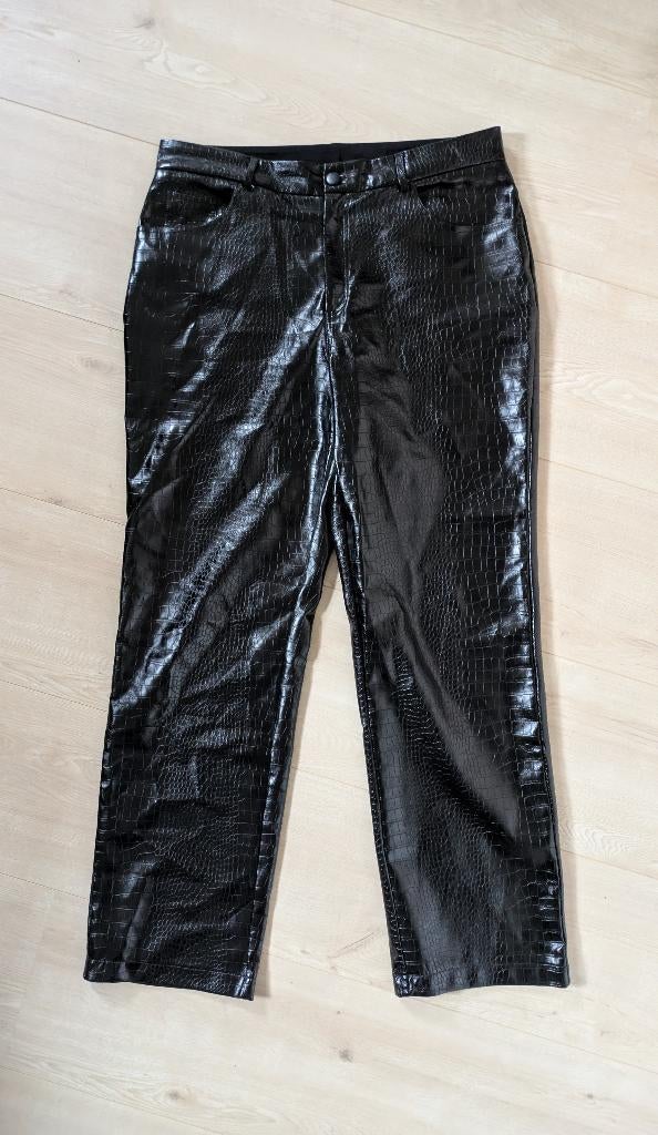 Shoeby Croco Vegan Leather - Nep leren broek, Zwart, Maat 46/48 (XL) of groter, Ophalen of Verzenden, Zo goed als nieuw