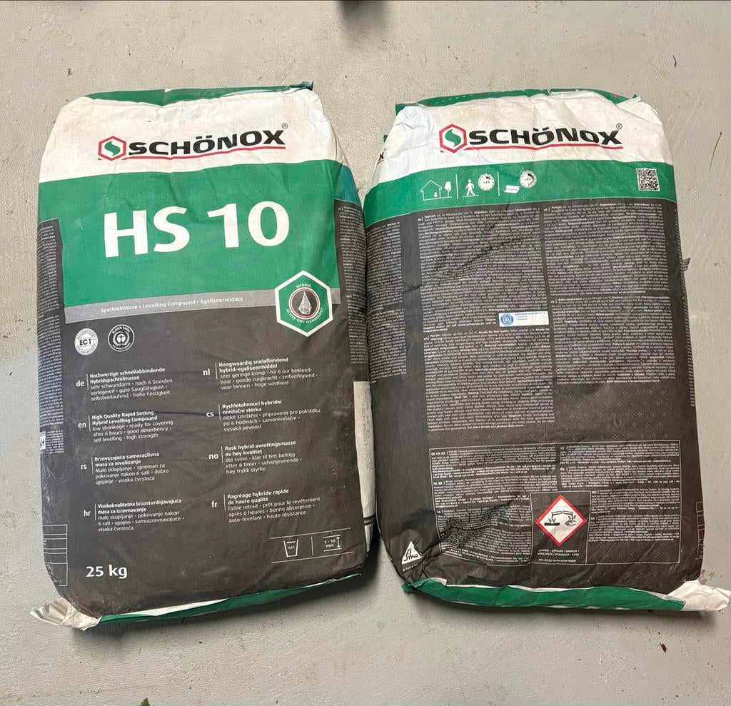 Schönox HS 10 Egaliseermiddel 25kg 2 zakken, Doe-het-zelf en Verbouw, Tegels, Ophalen, Overige materialen, Overige typen, Nieuw