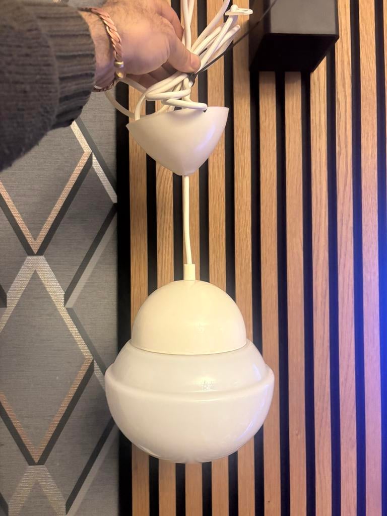 Italiaanse Mid-century hanglamp van Harvey Guzzini., Ophalen of Verzenden, Zo goed als nieuw, Kunststof