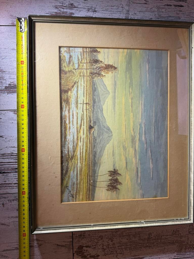 Aquarel Indonesisch Rijstveld Landschap - A. Widjaja, Antiek en Kunst, Kunst | Schilderijen | Klassiek, Ophalen of Verzenden