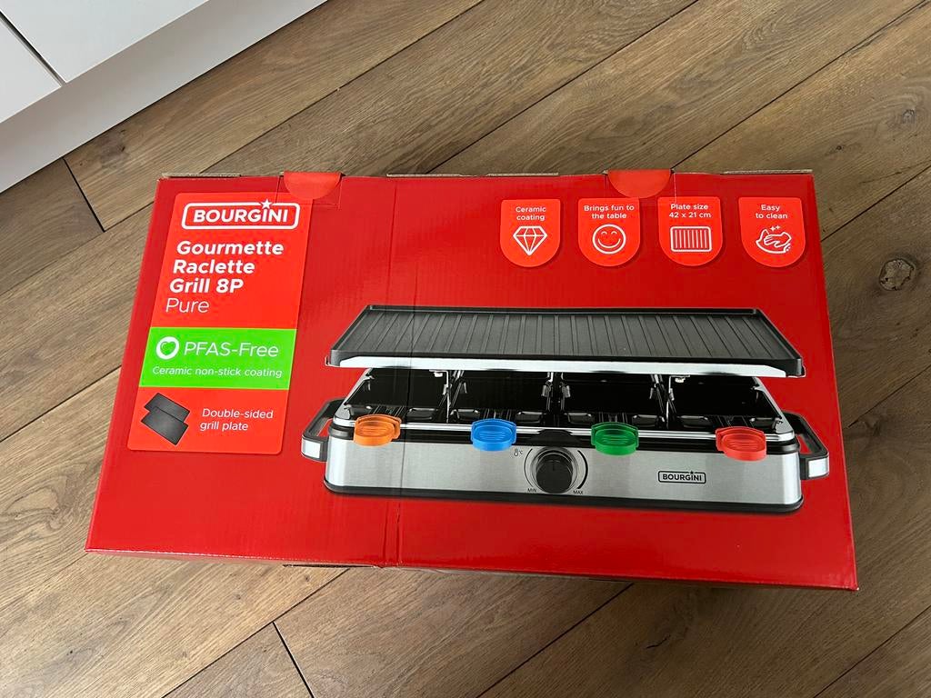 New Bourgini Gourmette Raclette Grill Set (8 People), Ophalen of Verzenden, Nieuw