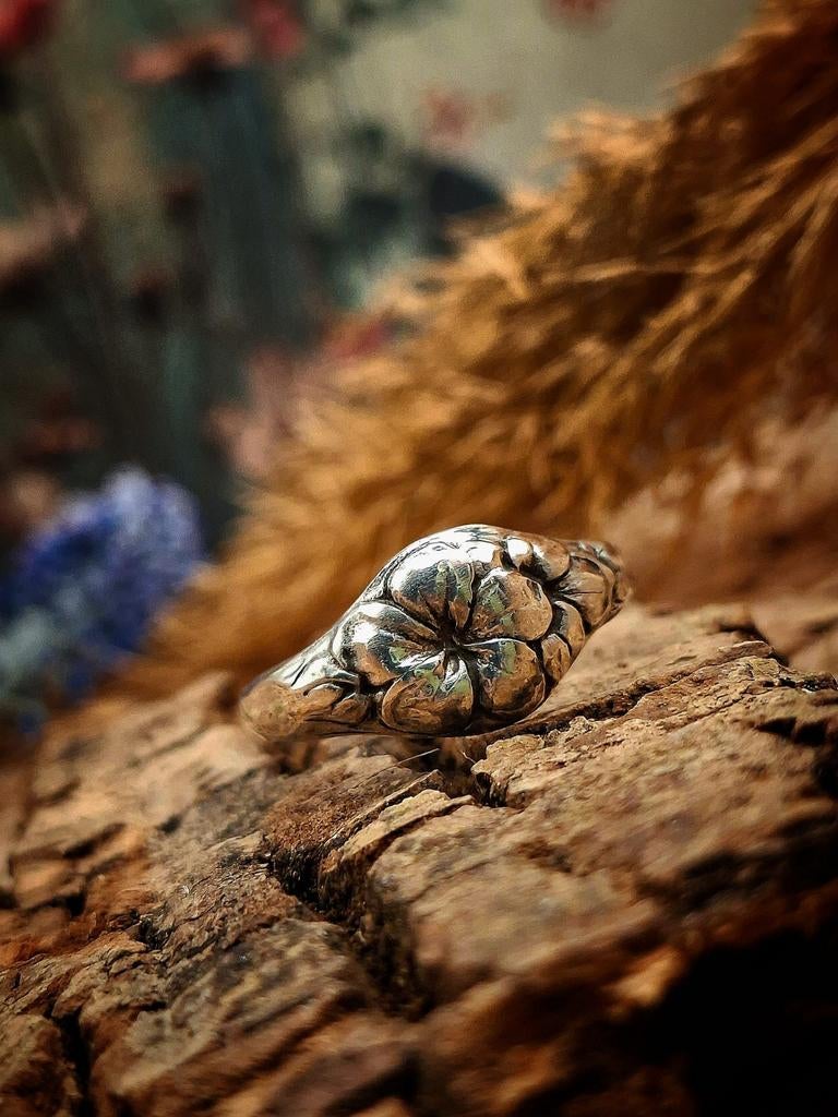 Zilveren Handgemaakte Bloemen Ring, Sieraden, Tassen en Uiterlijk, Ringen, Nieuw, Dame, 17 tot 18, Zilver, Zilver, Ophalen of Verzenden